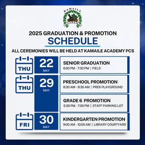 2025 Graduation & Promotion Schedule